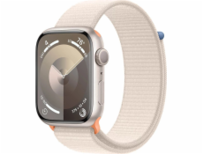 Chytré hodinky Apple Watch Series 9 GPS, 45mm hliníkové pouzdro Moonlight se sportovním páskem Moonlight