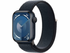 Apple Watch Series 9 GPS + mobilní chytré hodinky, 41mm půlnoční hliníkové pouzdro s půlnočním sportovním páskem