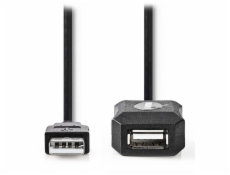 NEDIS prodlužovací aktivní kabel USB 2.0/ zástrčka USB-A - zásuvka USB-A/ černý/ bulk/ 5m