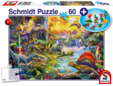 Schleich Puzzle 60 dinosaurov + sada figúrok G3