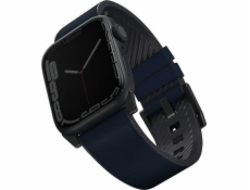 UNIQ Straden Apple Watch 4/5/6/7/SE 44/45mm kožený hybridný remienok modrá/modrá