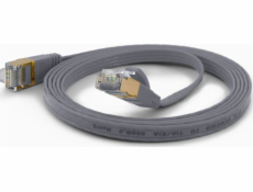 Wantec flates CAT6A FTP Patch Cable - 0,5 m - Cat6a - F/UTP (FTP) - RJ-45 - RJ-45 - sivý (7074)