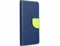 Efektné puzdro na knihy FANCY BOOK HOLSTER Samsung Galaxy S22 Ultra Navy Blue Lime Case