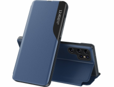 Elegantné puzdro Hurtel Eco Leather View Case s chlopňou a funkciou stojančeka pre Xiaomi Redmi Note 11S / Note 11 modré