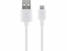 Goobay USB-A - microUSB USB kábel 1 m Biela (4040849438370)