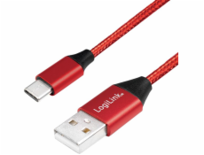 LogiLink USB-A - USB-C USB kabel 0,3 m červený (CU0147)