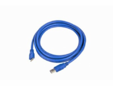 Kábel USB AB micro 1,8 m 3.0, modrý