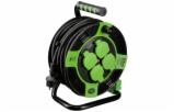 REV Cable Drum Resin 25m IP 44 4-fold cierno zelena