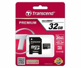 TRANSCEND Micro SDHC Class 10 32GB + adaptér