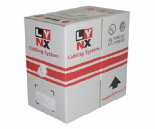 UTP kabel LYNX, Cat5E, venkovní PE, 305m box, černý, drát