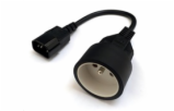 Prodlužovací kabel s 1 zásuvkou pro připojení do UPS, 23cm (redukce IEC320 C14 na CEE 7/5)