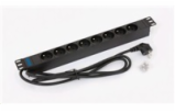 TRITON 19" rozvodný panel 8x230V - 2m, černý