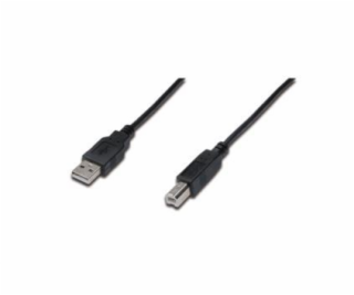 Digitus USB kábel A / samec na B / samec, 2x stíněný, čer...