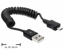 DeLock kábel USB 2.0 A samec&gt; USB micro B samec, krútený kábel