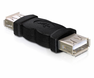 Delock USB Adapter, USB A čierny samica / samica (spojka)
