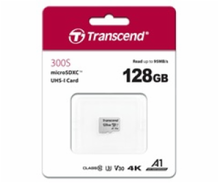Transcend microSDXC 300S-A 128GB Class 10 UHS-I U3 V30 A1
