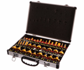 Frézy tvarové do dřeva s SK plátky, sada 35ks, stopka 8mm...