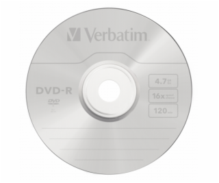 1x100 Verbatim DVD-R 4,7GB 16x Speed, matt silver