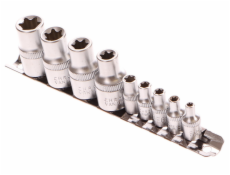 Sada hlavic torx, 10ks, 10-19mm, 1/4 a 1/2", GEKO