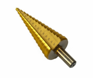 Vrták stupňovitý, 4-32mm, stupňování po 2mm, 15 otvorů, s...