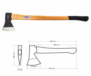 Sekera, dřevěná násada, 1600g x 32", GEKO PROFI