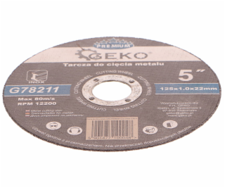 Kotouč řezný na kov, 125x1,0mm, GEKO PREMIUM