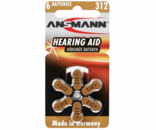 1x6 Ansmann Zinc-Air 312 (PR 41) Baterie na sluchadka