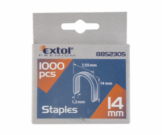 Spony oblé, balení 1000ks, 14mm, 7,55x0,52x1,2mm, EXTOL P...