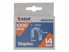 Spony oblé, balení 1000ks, 14mm, 7,55x0,52x1,2mm, EXTOL PREMIUM