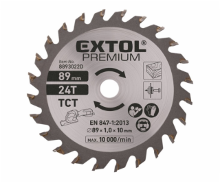 Kotouč pilový s SK plátky, Ř89 x 1,0 x 10 mm, 24T, EXTOL ...