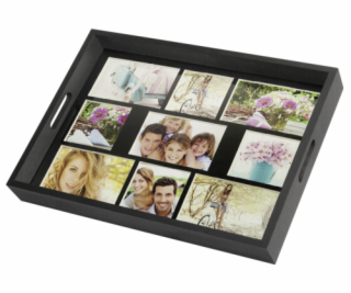 ZEP Photo Tray black 43x35 Wood Photo Tray  9 Photos W002