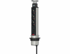 Brennenstuhl Tower Power Tisch Predlzov. kabel 3-fach+2xUSB 2m