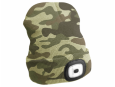 Čepice s čelovkou 45lm, nabíjecí, USB, univerzální velikost, maskáčová SIXTOL