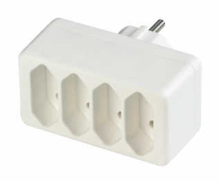 REV Adapter.zastrcka 4-fach Euro zasuvky biela
