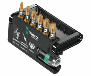 WERA Bit-Check 7 PZ Diamond 1 Bits + rapidaptor holder