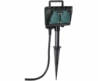 Brennenstuhl 2-way garden socket outlet with earth spike