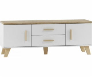 Cama RTV stand LOTTA 140cm white + sonoma oak