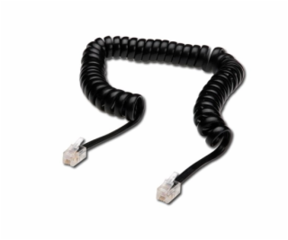 Digitus kabel RJ10 pro telefonní sluchátko, kroucený, čer...