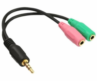 Redukce pro sluchátka a mikrofon 4pólový jack3,5 M-2xjack...