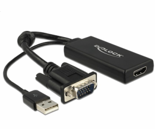 Delock Adapter VGA + Audio zu HDMI mit Kabel černá 