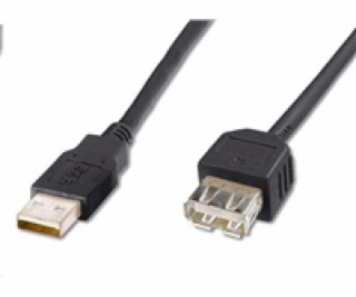 PremiumCord USB 2.0 kabel prodlužovací, A-A, 2m černá
