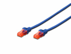 Digitus Ecoline Patch Cable, UTP, CAT 6e, AWG 26/7, modrý 0,5m, 1ks