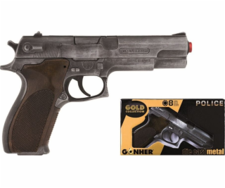Policení pistole Gold colection stříbrná kovová 8 ran