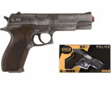 Policení pistole Gold colection stříbrná kovová 8 ran