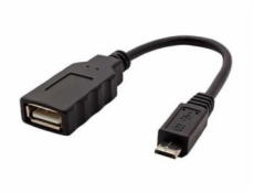 Redukce Value USB A(F) - microUSB B(M), OTG, 0,15m, černý