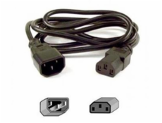 Kabel síťový prodlužovací 230V 1m, černý (pro zdroj, monitor)