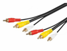 Kabel propojovací 3x cinch(M) - 3x cinch(M), 10m