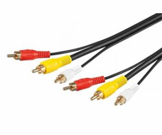 Kabel propojovací 3x cinch(M) - 3x cinch(M), 1,5m