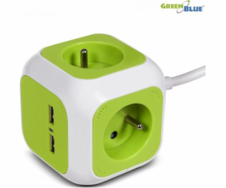 GreenBlue MagicCube Štvornásobná napájacia zásuvka, 2 USB...