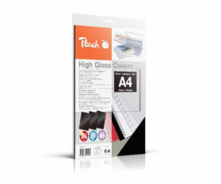 PEACH vazací zadní obaly,  A4 250gsm, černé, vysoký lesk,...